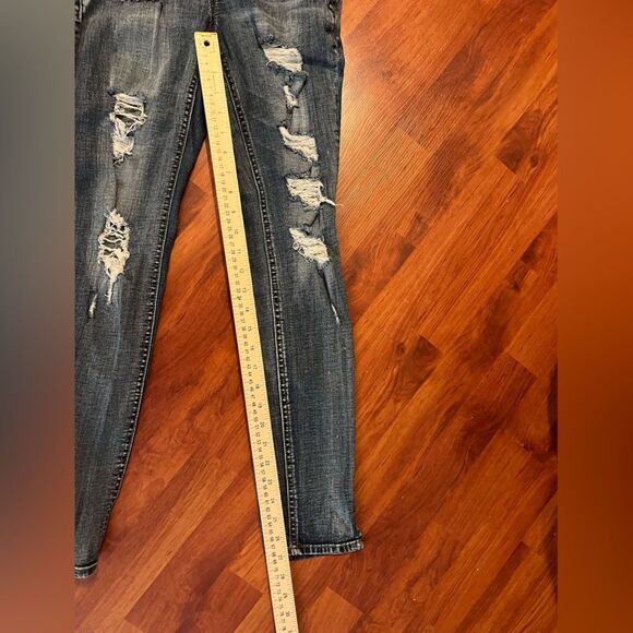 Dollhouse  Denim Distressed Overalls Jumper Size 1. - Picture 11 of 13